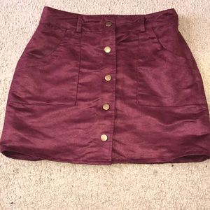 A Burgundy Button Up Skirt